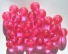 25 12mm Round Transparent Hot Pink Vintage Acrylics
